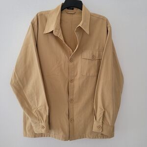 COOFANDY Men Shirt Jacket Lightweight Canvas Trucker Jacket Cotton Button Sz L